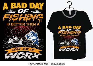 Fishing T-shirt Design Template Vector And Fishing T-Shirt Design, Fish vector illustration with black background.