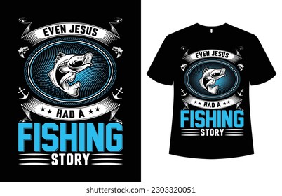 Fishing T-shirt Design Template Vector Image.