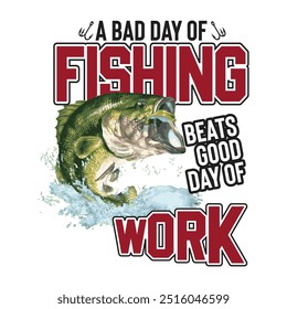 Fishing T-shirt Design Template Vector