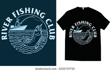 Fishing tshirt design template fishing vector design, Fishing club