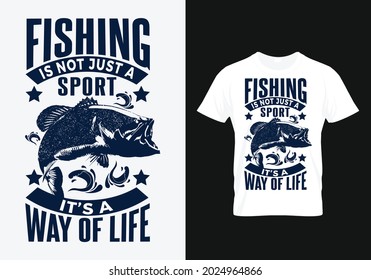 Fishing t-shirt design template fishing white and blue vector design