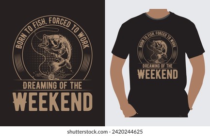 Fishing t-shirt design vector, Fishing t-shirt collection, fish lover, vector illustration, trendy fishing t-shirts