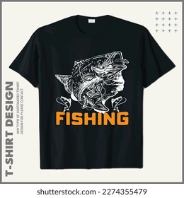 Fishing T-shirt Design. Fishing vector T-shirt. eps fishing shirt design.