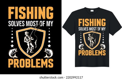 Fishing t-shirt design vector illustration template. Colorful fishing vintage Design. Print, poster, fisherman , vintage fishing, water,  grunge,fishing shirt design.