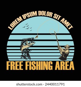 Diseño de camiseta de pesca Vector Imágenes