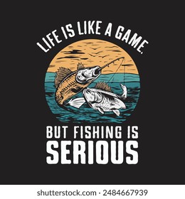 Fishing t-shirt Design, vector shirt design vintage and retro style 