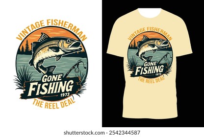 Fishing T-Shirt Design Vector t shirt design, custom funny vector typography fishing t shirt design.  graphic designs, fish man , Modern fishing t-shirt design for fishing lover.