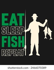 Fishing T-shirt Design. vintage T-shirt design. Using Vector Element.