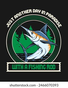 Fishing T-shirt Design. vintage T-shirt design. Using Vector Element.