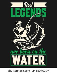 Fishing T-shirt Design. vintage T-shirt design. Using Vector Element.