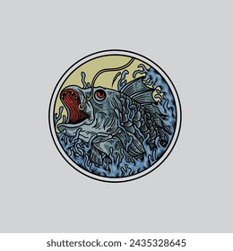 Fishing tshirt design for tshirt. wild fishing.