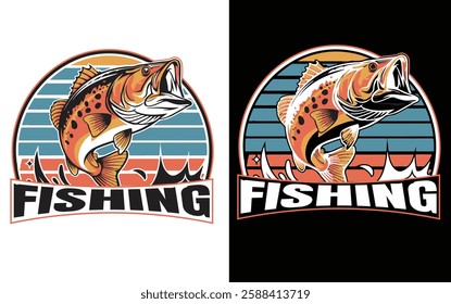 Fishing t-shirt design(fish vector with combined text)