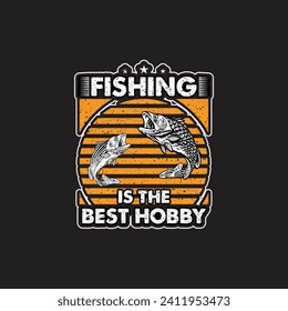 fishing t-shirt typography vector template design