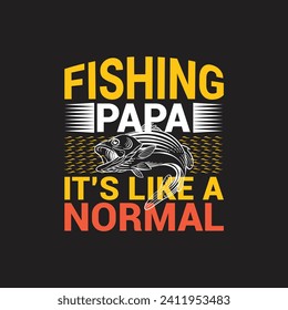 fishing tshirt typography vector template design