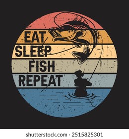 Fishing T-shirt Vector Design Illustration