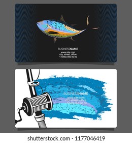 Fishing for tuna business card concept