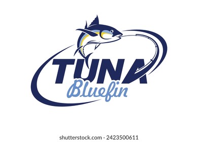 Logo del atún de pesca, diseño del logotipo de pesca