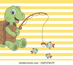 Fishing Turtle, Fish, Turtle, Playing turtle