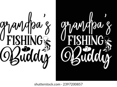 Fishing Typography craft design black and white vector
