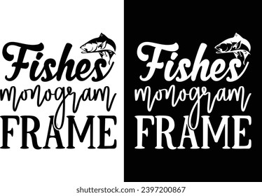 Diseño de artesanías de la tipografía de pesca vectores en blanco y negro