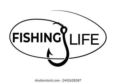 Fishing Typography Design, Fishing Logo Design, Hook Typography Design, Fishing Typography Art, Typography Design for Anglers, Fishing Theme Edition