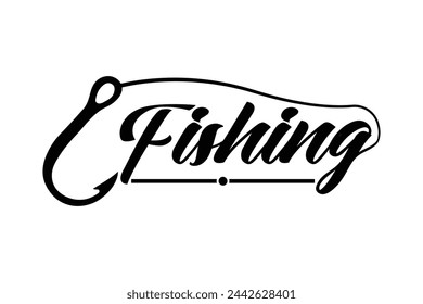 Fishing Typography Design, Fishing Logo Design, Hook Typography Design, Fishing Typography Art, Typography Design for Anglers, Fishing Theme Edition