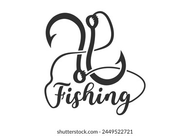 Fishing Typography Design, Fishing Logo Design, Hook Typography Design, Fishing Typography Art, Typography Design for Anglers, Fishing Theme Edition