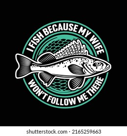 Diseño de camisetas de tipografía pesquera