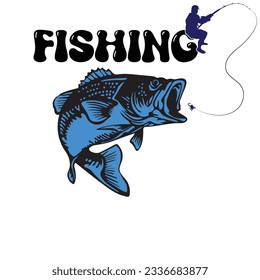 Fishing typography t-shirt design with 2000px 