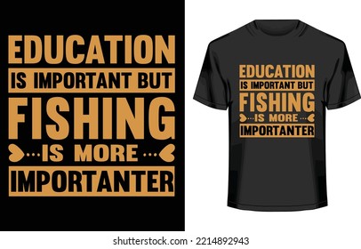 Diseño de camisetas de pesca y tipografía