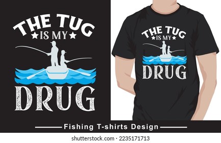 Fishing typography tshirt design template, fishing vector design