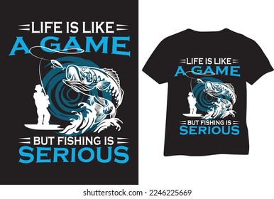 fishing typography t-shirt design template