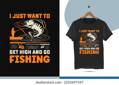 Fishing  Typography T-shirt Design Vector Template. A beautiful and eye-catching Fishing illustration art good for Clothes, Greeting Cards, Posters, and Mug designs.
