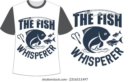 Diseño de camisetas de la tipografía pesquera. Gráficos vectores de pesca.