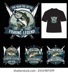 Fishing typography t-shirt design. vector illustration.