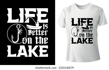 Fishing typography t-shirt, Fishing shirt template, Fishing vector t shirt design
