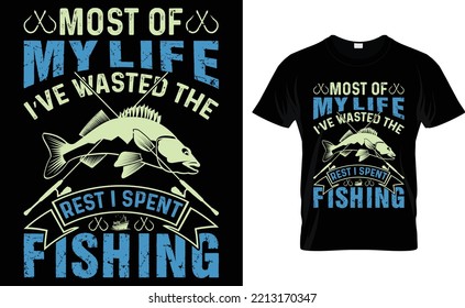 Fishing typography vector T-shirt design. Motivational and inscription quotes.
perfect for print item and bags, posters, cards. isolated on black background
