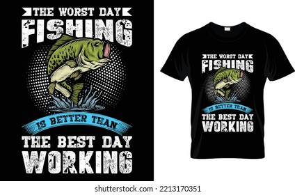 Fishing-Typografie, Vektorgrafik-T-Shirt-Design. Motivations- und Inschriftenziffern.
perfekt für Drucksachen und Taschen, Poster, Karten. einzeln auf schwarzem Hintergrund
