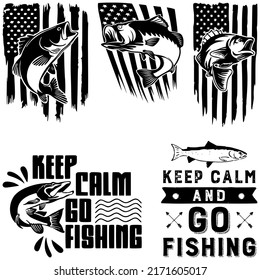 Fishing USA Flag, Distressed Flag Fish vector, Bass Fish American Flag Clip art, Fisherman, Fishing Patriotic USA
