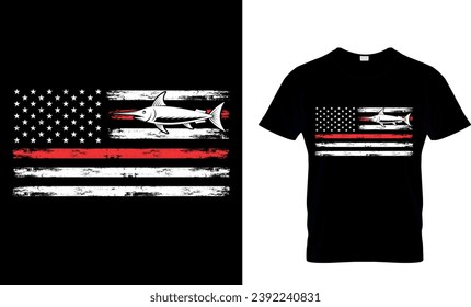 Fishing USA Flag Fishing T-Shirt