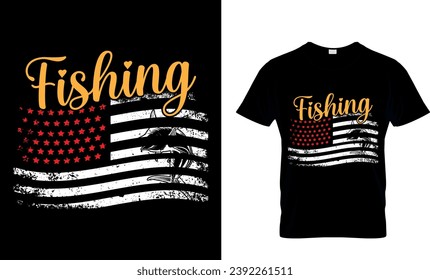 Fishing USA Flag Fishing T-Shirt