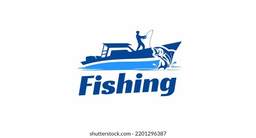 FISHING USING BOAT LOGO DESIGN.eps