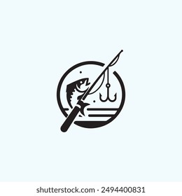 Arte vectorial de pesca para camiseta, icono de Vector de pesca