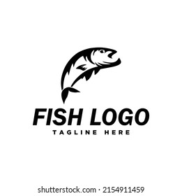 Vorlage für das Logo des Fischereivektors. - Fischlogo, Vektorgrafik
