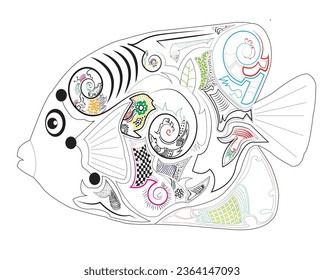 Fishing vector design logo template. - fish logo Vector - Vector-fish Batik vector. colorful fish vector image