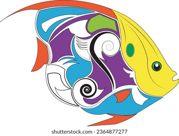 Fishing vector design logo template. - fish logo Vector - fish Vector-fish Batik vector. colorful fish vector image