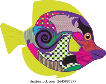 Fishing vector design logo template. - fish logo Vector - Vector-fish pattern vector. colorful fish vector image
