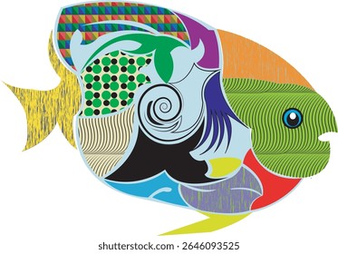 Fishing vector design logo template. - fish logo Vector - Vector-fish pattern vector. colorful fish vector image
