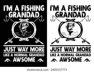 Fishing vector design template. For fishing t-shirt and poster with quote and illustration. Fishing dad tee.