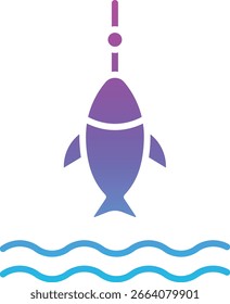 Ícone do vetor de pesca. Pode ser usado para impressão, aplicativos móveis e da Web.